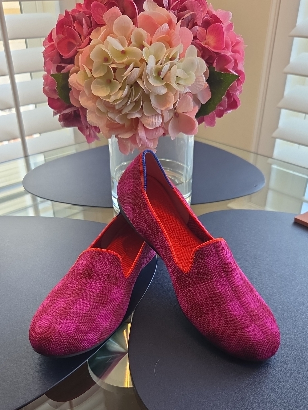 Rothy's Magenta Plaid Loafer